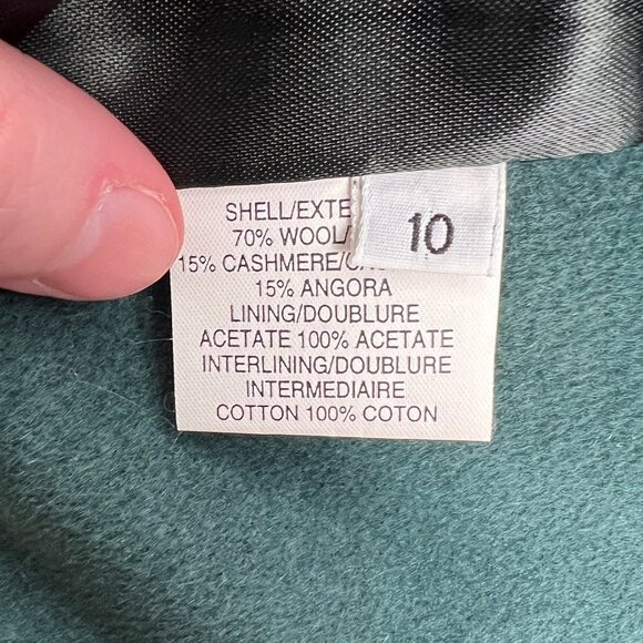 Vintage Union Made Cashmere Wool Angora Peacoat Trench Oversized Fit Jacket Coat - Picture 5 of 7